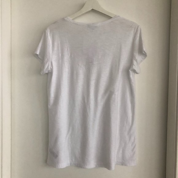 James Perse Deep Scoop Neck White T-Shirt - Picture 7 of 10